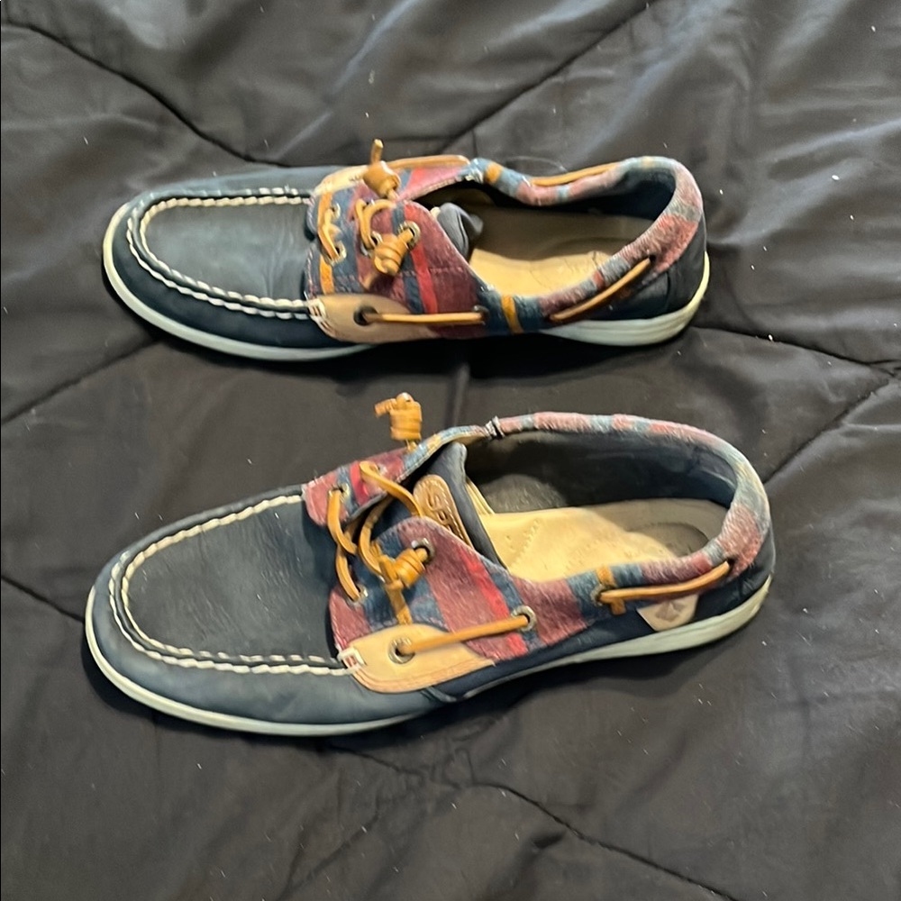 Men's Nautical Blue & Tan Boat Shoes